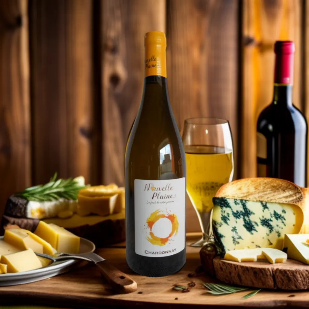 chardonnay-2021-plateau-fromage Vin blanc Chardonnay 2021 de Nouvelle Plaine et plateau de fromage
